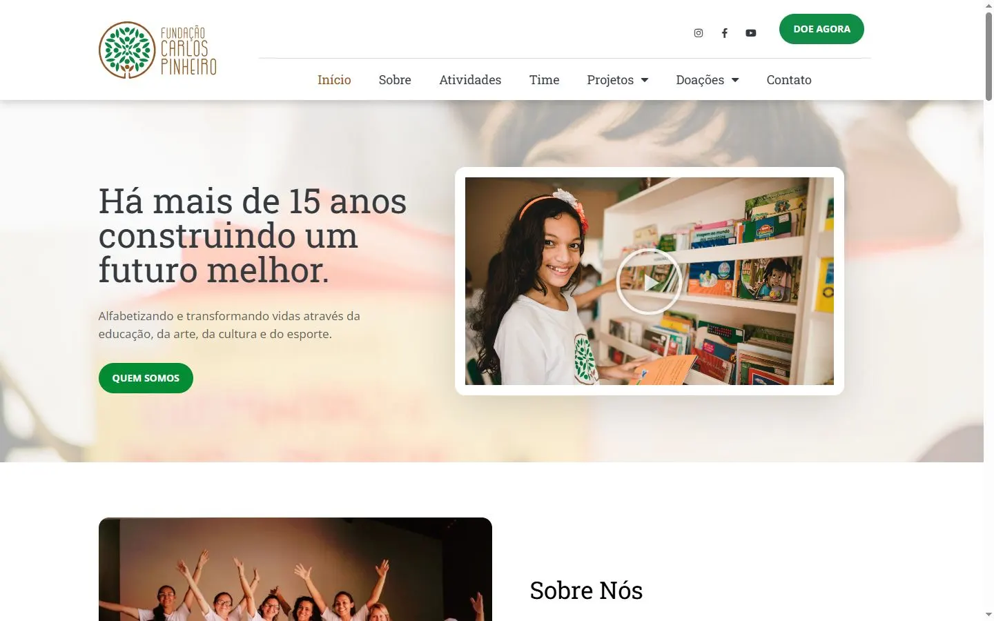 Site Fundação Carlos Pinheiro